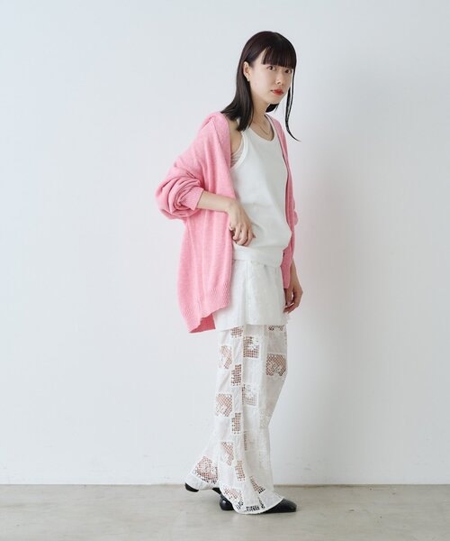 WHIMSIC（ウィムジック）の「【WHIMSIC】スラブヤーンニットカーディガン*（カーディガン/ボレロ・レディース・オレンジ/ピンク/アイボリー/ブルー・FREE）」の22枚目の写真