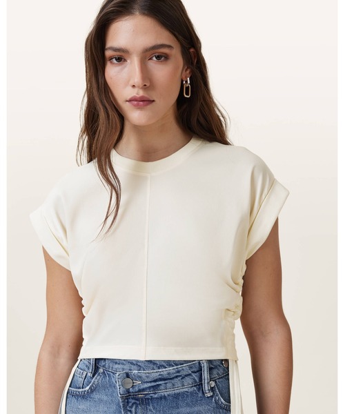 tシャツ MIRA CROPPED DRAWCORD T-SHIRT  | MIRA クロップド ドローコード Tシャツ レディース セール】MIRA CROPPED DRAWCORD T-SHIRT | MIRA クロップド