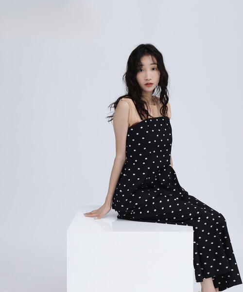 NATURAL BEAUTY BASIC（ナチュラルビューティーベーシック）の「◇【BLANC】ドット刺繍キャミビスチェ（キャミソール・レディース・グレー系その他/ブラック系その他・FREE）」の5枚目の写真