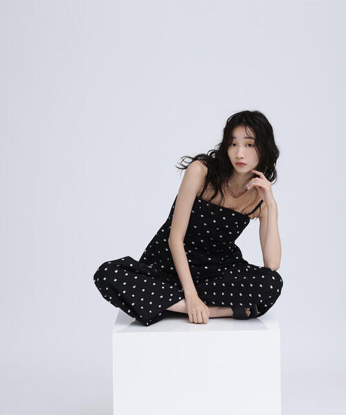 NATURAL BEAUTY BASIC（ナチュラルビューティーベーシック）の「◇【BLANC】ドット刺繍キャミビスチェ（キャミソール・レディース・グレー系その他/ブラック系その他・FREE）」の10枚目の写真