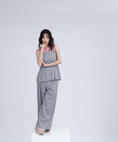 NATURAL BEAUTY BASIC（ナチュラルビューティーベーシック）の「◇【BLANC】ドット刺繍キャミビスチェ（キャミソール・レディース・グレー系その他/ブラック系その他・FREE）」の16枚目の写真