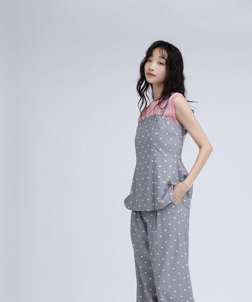 NATURAL BEAUTY BASIC（ナチュラルビューティーベーシック）の「◇【BLANC】ドット刺繍キャミビスチェ（キャミソール・レディース・グレー系その他/ブラック系その他・FREE）」の17枚目の写真