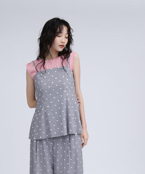 NATURAL BEAUTY BASIC（ナチュラルビューティーベーシック）の「◇【BLANC】ドット刺繍キャミビスチェ（キャミソール・レディース・グレー系その他/ブラック系その他・FREE）」の19枚目の写真