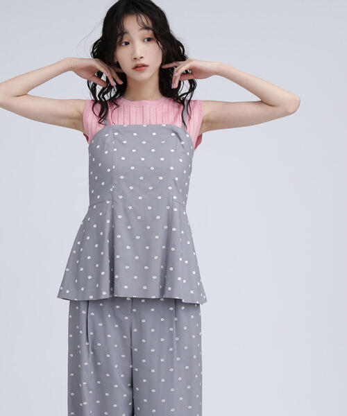 セール】◇【BLANC】ドット刺繍キャミビスチェ（キャミソール