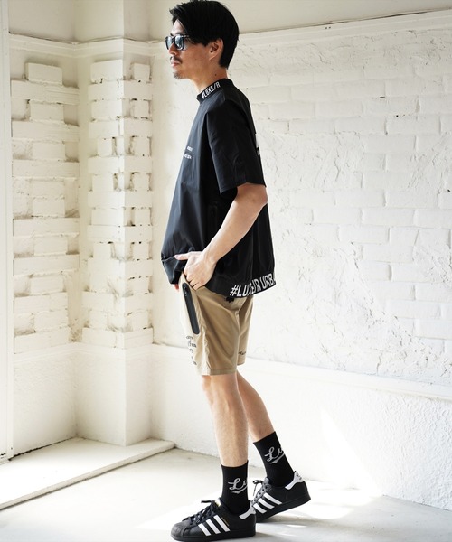 LUXE/R GOLF(ラグジュ ゴルフ)の「(RM)【LUXE/R GOLF】ストレッチ クロス バイカラー プルオーバー 半袖 シャツ(Tシャツ/カットソー・メンズ・ブラック×ブラック/ブラック×ホワイト/ブラック×グレー/カーキ系・M/L/XL)」の8枚目の写真