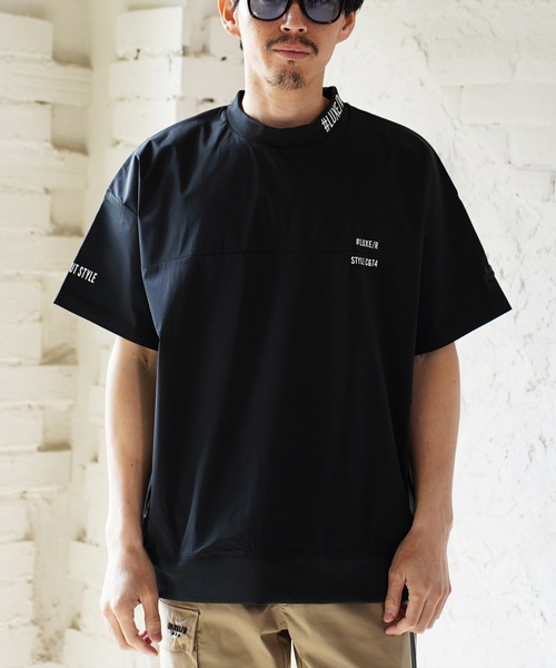 LUXE/R GOLF(ラグジュ ゴルフ)の「(RM)【LUXE/R GOLF】ストレッチ クロス バイカラー プルオーバー 半袖 シャツ(Tシャツ/カットソー・メンズ・ブラック×ブラック/ブラック×ホワイト/ブラック×グレー/カーキ系・M/L/XL)」の14枚目の写真