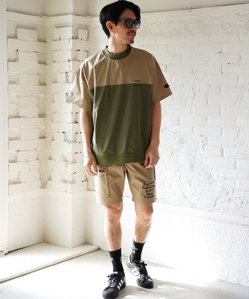 LUXE/R GOLF(ラグジュ ゴルフ)の「(RM)【LUXE/R GOLF】ストレッチ クロス バイカラー プルオーバー 半袖 シャツ(Tシャツ/カットソー・メンズ・ブラック×ブラック/ブラック×ホワイト/ブラック×グレー/カーキ系・M/L/XL)」の19枚目の写真