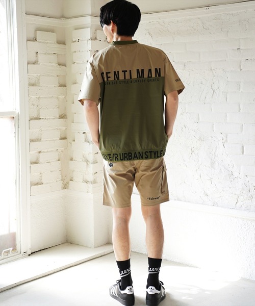 LUXE/R GOLF(ラグジュ ゴルフ)の「(RM)【LUXE/R GOLF】ストレッチ クロス バイカラー プルオーバー 半袖 シャツ(Tシャツ/カットソー・メンズ・ブラック×ブラック/ブラック×ホワイト/ブラック×グレー/カーキ系・M/L/XL)」の17枚目の写真