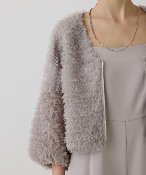 GRACE CONTINENTAL（グレースコンチネンタル）の「フラワーチュール刺繍ブルゾン（ブルゾン・レディース・グレー/ブラック・36）」の16枚目の写真