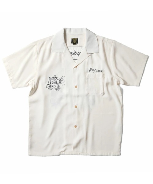 HOUSTON ヒューストン］RYU TORA MAIKO EMB SOUVENIR S/S SHIRT