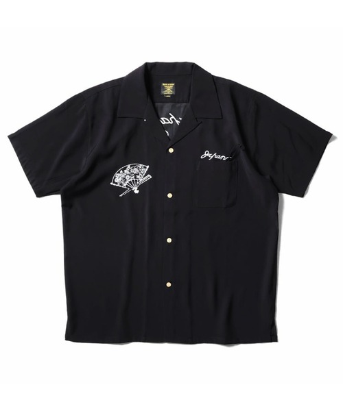 HOUSTON（ヒューストン）の「［HOUSTON ヒューストン］RYU TORA MAIKO EMB SOUVENIR S/S SHIRT 龍 虎 舞妓 和柄 ステッチ刺繍 オープンカラーシャツ / スーベニアシャツ / スカシャツ / 開襟シャツ（シャツ/ブラウス・メンズ・ブラック/ブラック系その他2/オフホワイト/ホワイト系その他2/ブラック系その他/グレー/ブルー/ホワイト系その他/ピンク・M/L/XL）」の7枚目の写真