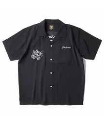 【HOUSTON☆ヒューストン】スーベニアシャツ☆スカシャツ☆L 黒　和柄刺繍 HOUSTON ヒューストン］ VIETNAM TIGER EMB RAYON SOUVENIR S/S