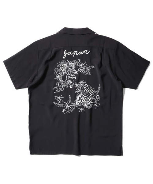 HOUSTON ボーリングシャツ 日本地図 舞妓 スカシャツ 和柄 ヒューストン HOUSTON ボーリングシャツ 日本地図 舞妓 安から スカシャツ 和