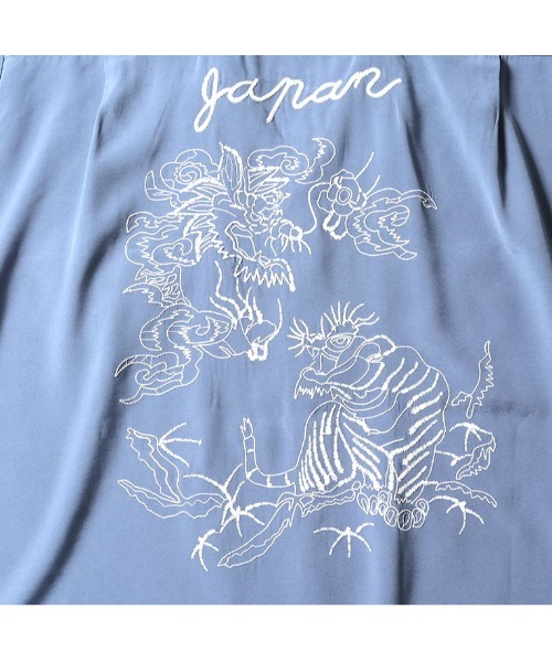 HOUSTON（ヒューストン）の「［HOUSTON ヒューストン］RYU TORA MAIKO EMB SOUVENIR S/S SHIRT 龍 虎 舞妓 和柄 ステッチ刺繍 オープンカラーシャツ / スーベニアシャツ / スカシャツ / 開襟シャツ（シャツ/ブラウス・メンズ・ブラック/ブラック系その他2/オフホワイト/ホワイト系その他2/ブラック系その他/グレー/ブルー/ホワイト系その他/ピンク・M/L/XL）」の19枚目の写真