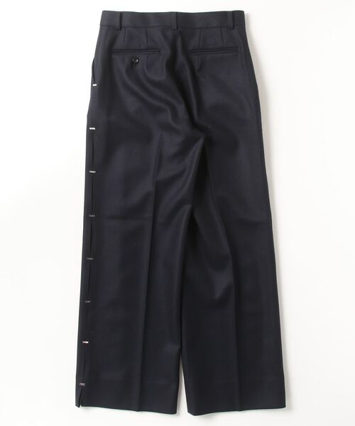 JOHN LAWRENCE SULLIVAN(ジョンローレンスサリバン)の「MELTON METAL LINE WIDE TROUSERS(スラックス・レディース・ネイビー・X-SMALL)」の4枚目の写真