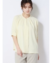 SUIT SQUARE | フロントタックブラウス 5分袖 ウォッシャブル ライトクロスストレッチ(シャツ/ブラウス)