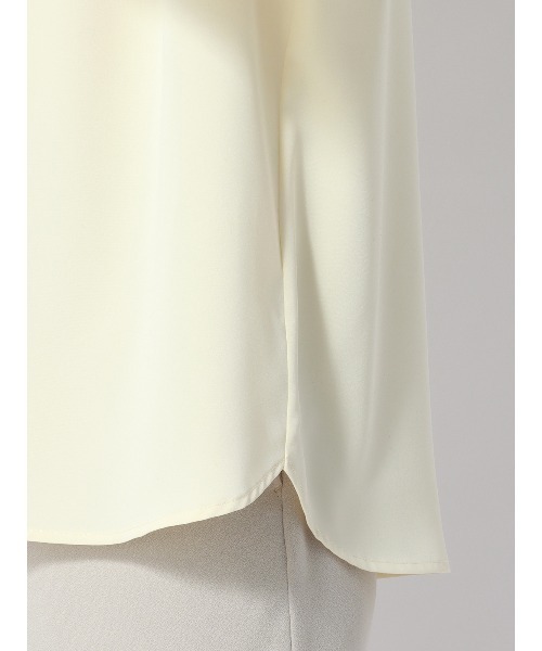 SUIT SQUARE（スーツスクエア）の「フロントタックブラウス 5分袖 ウォッシャブル ライトクロスストレッチ（シャツ/ブラウス・レディース・ホワイト系2/ホワイト系1/イエロー系・38(9号)/40(11号)）」の10枚目の写真
