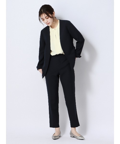 SUIT SQUARE（スーツスクエア）の「フロントタックブラウス 5分袖 ウォッシャブル ライトクロスストレッチ（シャツ/ブラウス・レディース・ホワイト系2/ホワイト系1/イエロー系・38(9号)/40(11号)）」の14枚目の写真