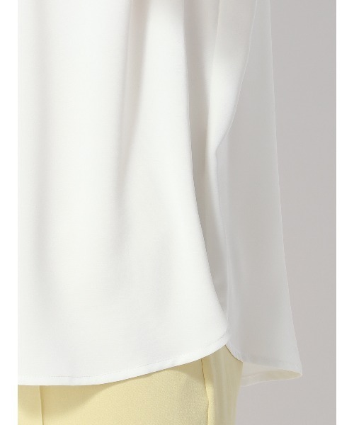 SUIT SQUARE（スーツスクエア）の「フロントタックブラウス 5分袖 ウォッシャブル ライトクロスストレッチ（シャツ/ブラウス・レディース・ホワイト系2/ホワイト系1/イエロー系・38(9号)/40(11号)）」の21枚目の写真