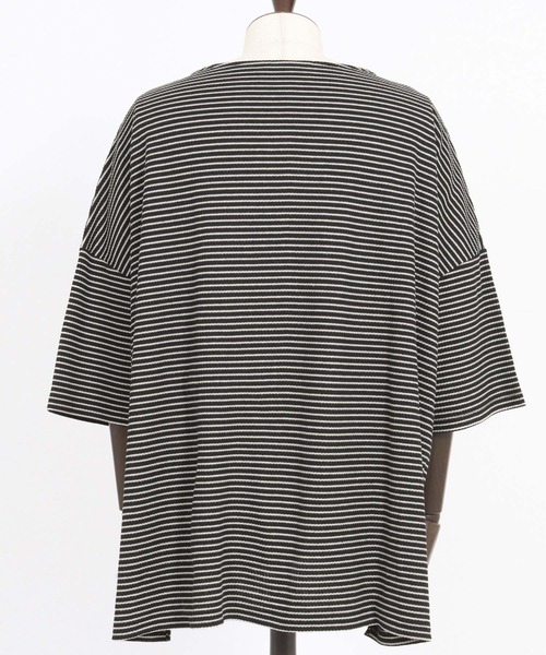 Magine（マージン）の「mt9601-Border Fabric Boat Neck Pullove ボートネックTシャツ（Tシャツ/カットソー・メンズ・ブラック系その他/ホワイト系その他・44/46/48）」の10枚目の写真