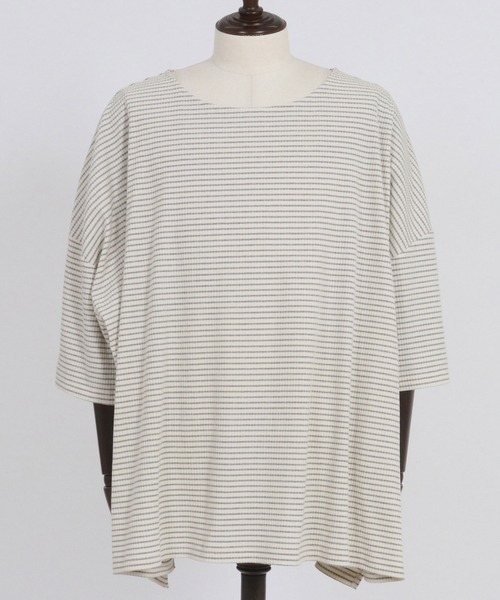 Magine（マージン）の「mt9601-Border Fabric Boat Neck Pullove ボートネックTシャツ（Tシャツ/カットソー・メンズ・ブラック系その他/ホワイト系その他・44/46/48）」の9枚目の写真