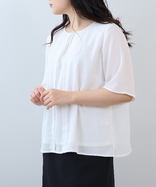 セール】【L～6L 大きいサイズ】ジャーゼットパールネック