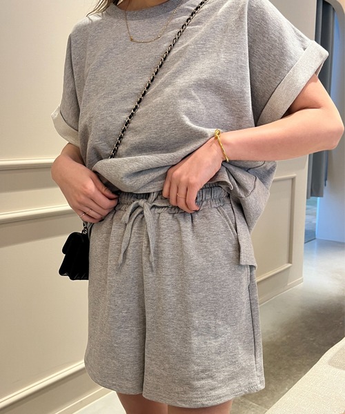 フランクアンドアイリーン スウェット トップス ショートパンツ セットアップ スウェットセットアップ トップス＆ショートパンツ