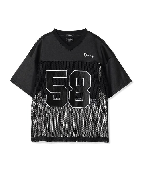 ナンバーリングロゴ メッシュ オーバーサイズTシャツ×タンク