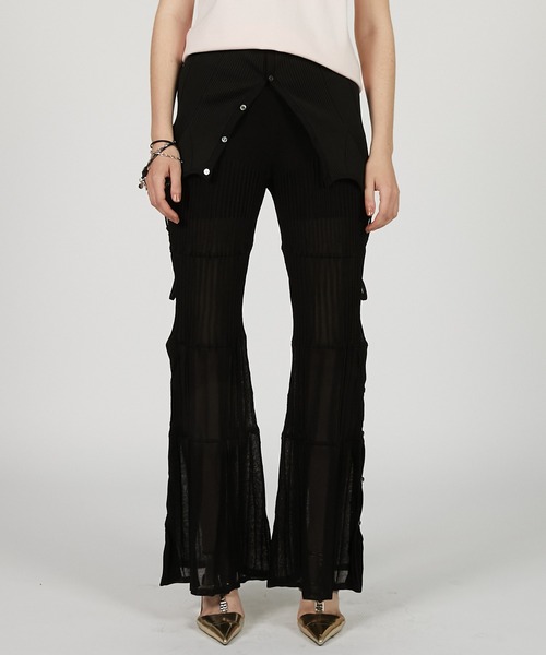 Side Slit Cycle Knit Pants
