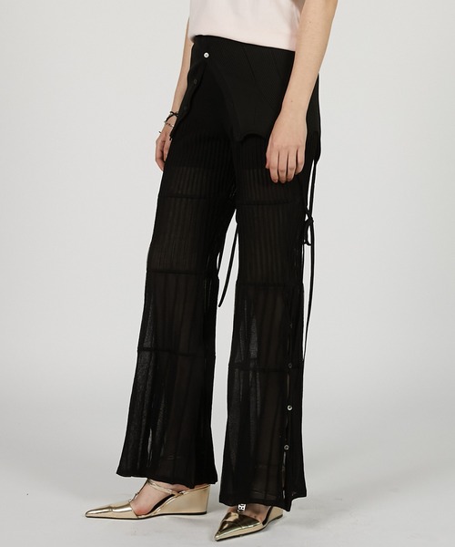 PRANK PROJECT(プランクプロジェクト)の「マルチウェイレイヤードニットパンツ / Multiway Layered Knit Pants(その他パンツ・レディース・アイボリー/ブラック・36/38)」の9枚目の写真