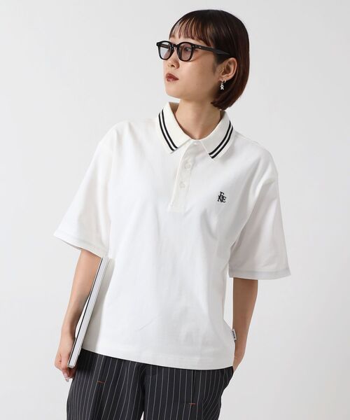 FFEIN（フェイン）の「【FFEIN（フェイン）】襟ライン刺繍ポロシャツ/ 短丈 鹿の子 Tシャツ 半袖 ワンポイント（ポロシャツ・メンズ・オフホワイト/ブラック/サンドベージュ/ネイビー・SMALL/MEDIUM/LARGE）」の6枚目の写真