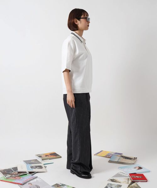 FFEIN（フェイン）の「【FFEIN（フェイン）】襟ライン刺繍ポロシャツ/ 短丈 鹿の子 Tシャツ 半袖 ワンポイント（ポロシャツ・メンズ・オフホワイト/ブラック/サンドベージュ/ネイビー・SMALL/MEDIUM/LARGE）」の7枚目の写真