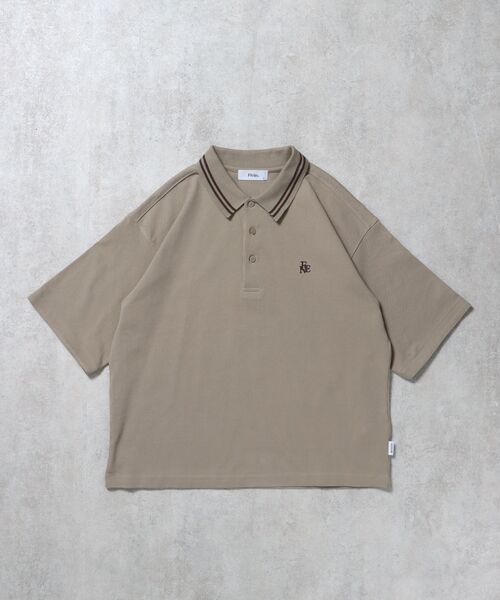 FFEIN（フェイン）の「【FFEIN（フェイン）】襟ライン刺繍ポロシャツ/ 短丈 鹿の子 Tシャツ 半袖 ワンポイント（ポロシャツ・メンズ・オフホワイト/ブラック/サンドベージュ/ネイビー・SMALL/MEDIUM/LARGE）」の18枚目の写真