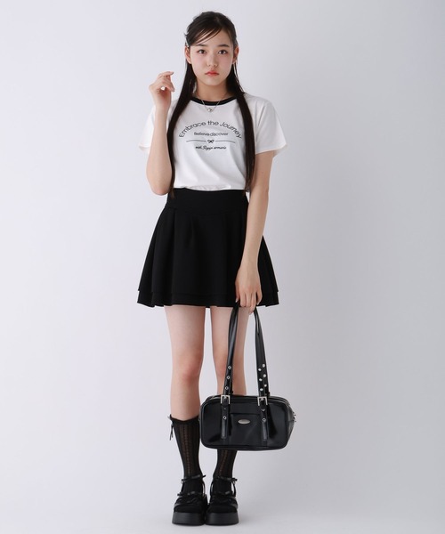 repipi armario(レピピ アルマリオ)の「【girly line】COOLリンガーT【接触冷感】(Tシャツ/カットソー・キッズ・ホワイト×レッド/ホワイト×ブラック/ブラック/サックスブルー/ホワイト×ピンク・LARGE/SMALL/MEDIUM)」の7枚目の写真