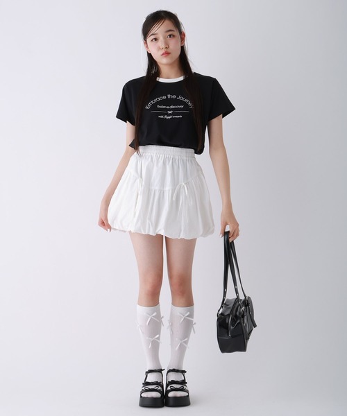 repipi armario(レピピ アルマリオ)の「【girly line】COOLリンガーT【接触冷感】(Tシャツ/カットソー・キッズ・ホワイト×レッド/ホワイト×ブラック/ブラック/サックスブルー/ホワイト×ピンク・LARGE/SMALL/MEDIUM)」の8枚目の写真