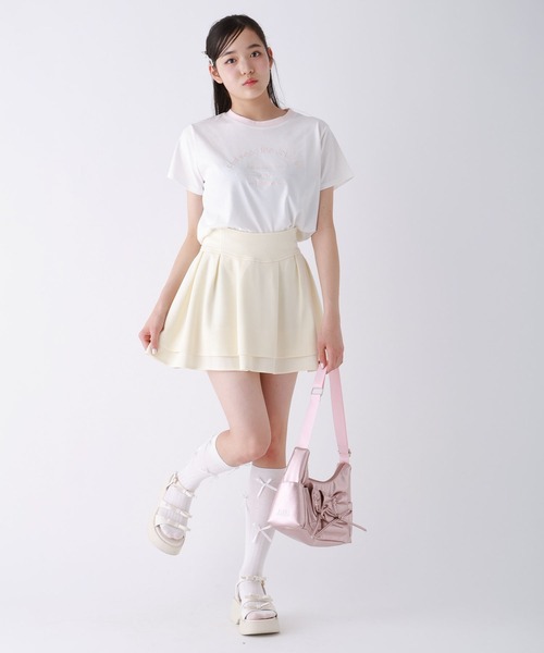 repipi armario(レピピ アルマリオ)の「【girly line】COOLリンガーT【接触冷感】(Tシャツ/カットソー・キッズ・ホワイト×レッド/ホワイト×ブラック/ブラック/サックスブルー/ホワイト×ピンク・LARGE/SMALL/MEDIUM)」の9枚目の写真