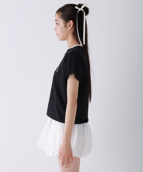 repipi armario(レピピ アルマリオ)の「【girly line】COOLリンガーT【接触冷感】(Tシャツ/カットソー・キッズ・ホワイト×レッド/ホワイト×ブラック/ブラック/サックスブルー/ホワイト×ピンク・LARGE/SMALL/MEDIUM)」の13枚目の写真