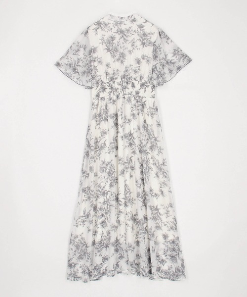 NICOLE CLUB（ニコル　クラブ）の「花柄ケープワンピース（ワンピース・レディース・オフホワイト/グレー・MEDIUM）」の5枚目の写真