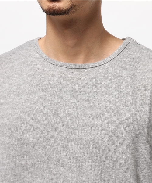 WHO'S WHO gallery（フーズフーギャラリー）の「【EXCHANGEZ】ニットソー切替スウェット（スウェット・メンズ・ライトグレー/カーキ/ブラック・MEDIUM/LARGE）」の4枚目の写真