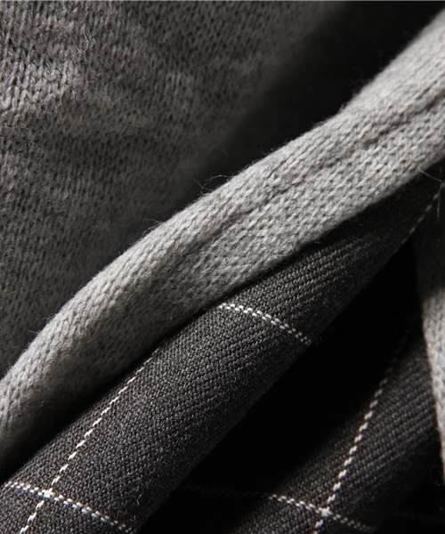 WHO'S WHO gallery（フーズフーギャラリー）の「【EXCHANGEZ】ニットソー切替スウェット（スウェット・メンズ・ライトグレー/カーキ/ブラック・MEDIUM/LARGE）」の8枚目の写真