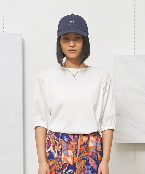 J.PRESS YORK STREET(ジェイプレスヨークストリート)の「【WOMEN】ツイストスリーブジャージ プルオーバー(Tシャツ/カットソー・レディース・ホワイト系/ライトグリーン系/ネイビー系/ピーコックグリーン系・F)」の1枚目の写真