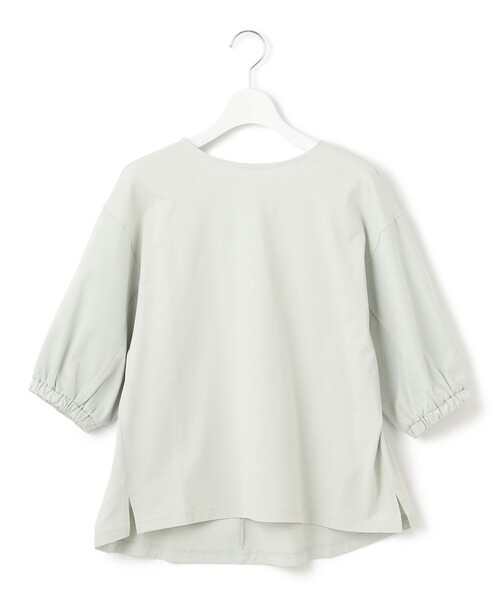 J.PRESS YORK STREET(ジェイプレスヨークストリート)の「【WOMEN】ツイストスリーブジャージ プルオーバー(Tシャツ/カットソー・レディース・ホワイト系/ライトグリーン系/ネイビー系/ピーコックグリーン系・F)」の2枚目の写真