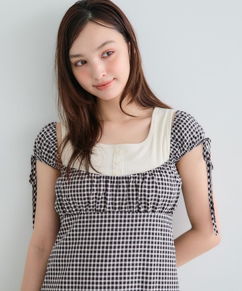 coca(coca)(コカ)の「【WEB限定セール】ギンガムチェックワンピース(ワンピース・レディース・ブラック・M/L)」の4枚目の写真