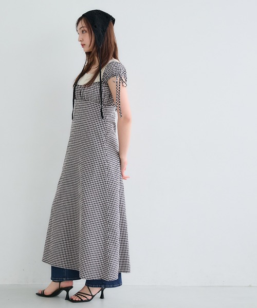 coca(coca)(コカ)の「【WEB限定セール】ギンガムチェックワンピース(ワンピース・レディース・ブラック・M/L)」の5枚目の写真