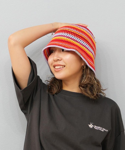 MEI(メイ)の「MEI/メイ ニットハット KNIT HAT ラメニット帽 251099605(ニットキャップ/ビーニー・レディース・ブルー/ブラック/ホワイト/レッド/イエロー・58cm)」の5枚目の写真