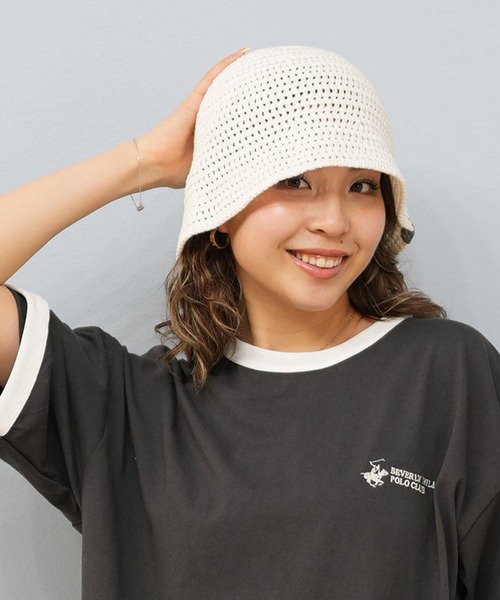 [マメコ]ニット帽 MEI メイ ビーニー 帽子 ニットキャップ ニット帽 ダブル ロゴ
