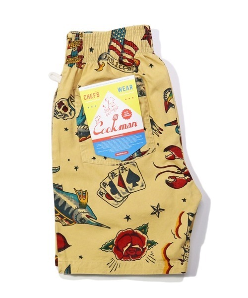 COOKMAN(クックマン)の「Cookman クックマン シェフ ショートパンツ ハーフパンツ イージーパンツ Old Tattoo Beige(その他パンツ・メンズ・ベージュ・MEDIUM/LARGE)」の2枚目の写真