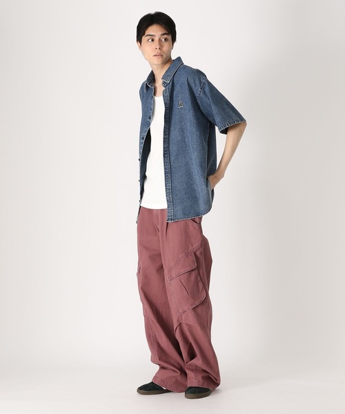 ALAND（エーランド）の「【UNISEX】ALAND／Aロゴデニム半袖シャツ（シャツ/ブラウス・レディース・ブラック/インディゴブルー・MEDIUM/SMALL）」の10枚目の写真