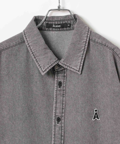 ALAND（エーランド）の「【UNISEX】ALAND／Aロゴデニム半袖シャツ（シャツ/ブラウス・レディース・ブラック/インディゴブルー・MEDIUM/SMALL）」の17枚目の写真