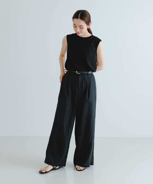 URBAN RESEARCH（アーバンリサーチ）の「new basic　ドライツイストノースリーブカットソー（Tシャツ/カットソー・レディース・ホワイト/ブラック/ネイビー・FREE）」の4枚目の写真